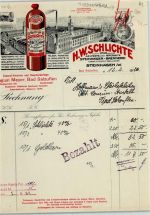 33803 W4803 Steinhagen , Westf Briefkopf Rechnung von 1926 H.W. Schlichte Steinhäger-Brennerei