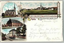 54524 W5561 Klausen , Mosel 1898 Lithographie Eberhardsklausen Frühers Kloster Wallfahrtskirche Pfarrhaus