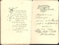 Biel/Bienne Taufbüchlein von 1917, Vorderseite Stoff Taufe KEINE AK