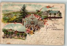 09669 O9262 Frankenberg , Sachs 1898 Gebrauchsspuren Lithographie Gasthaus Blick v.d. Lützelhöhe