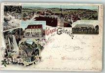79733 W7883 Görwihl Lithographie Gasthaus zum Deutschen Kaiser Höllbach Hoher Fall Teufelsküche Schwarzwaldhaus