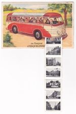 Erquelinnes AK mit Leporello ausziehbarer Papierstreifen Omnibus
