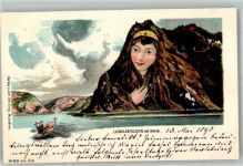 Verlag Seiling Nr. 60 Lorelei + Adelskorrespondenz Berggesicht 1898 Lithographie / Künstlerkarte