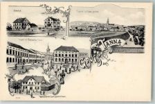 07922 O6556 Tanna b Schleiz - Bahnhof Hotel Lindenhof Gasthaus zum Schützenhaus Marktplatz
