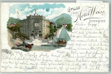 6850 Dornbirn 1899 Gebrauchsspuren Lithographie Hotel Weiss Stauchung