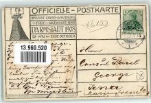 W6100 Darmstadt Blick vom Hochzeitsturm Russische Kirche Neorussische Architektur Kunstgeschichte Darmstadt 1908 Gebrauchsspuren