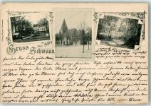 18258 O2625 Schwaan 1898 Gebrauchsspuren Gruss Kirche