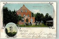 02894 O8901 Sohland a. Rotstein 1906 Gebrauchsspuren Restaurant Garten Gasthaus Aussichtsturm Gruss Rothstein