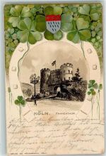 50667 W5021 Köln Altstadt-Süd 101 1901 Prägedruck Hahnentor Wappen Kleeblatt Fahne Laterne