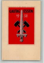 W4300 Essen , Ruhr Gautag 1938 NSDAP in echt Seide gewebt Propaganda WK II BOAKC