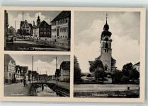 77948 W7632 Friesenheim , Baden - Kath. Kirche Hauptstraße Schule Rathaus