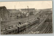 02700 Tergnier 1918 Gebrauchsspuren Bahnhof Eisenbahn Feldpost WK I