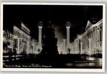 W1000 Berlin Mitte Unter den Linden im Festschmuck bei Nacht Stadt mit Hakenkreuz 1938 Foto AK
