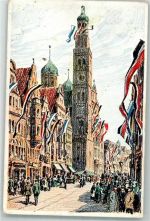 W8900 Augsburg , Bay Spende Hindenburg Tag 1915 WK I Flaggenschmuck WK I 1917