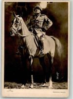 Der Duce in stolzer Pose in Uniform hoch zu Pferde Mussolini 1940 Gebrauchsspuren