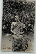 Accra 1911 Foto AK Tracht Krobo-man Pfeife