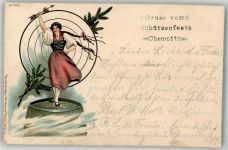 O9000 Chemnitz , Sachs Verlag Winkler & Voigt 1028 Schützenbliesl Schützenfest 1900 Lithographie / Künstlerkarte