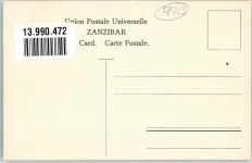 Sansibar Zanzibar Lithographie Wappen Briefmarkenkarte