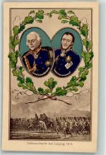 Völkerschlacht bei Leipzig 1813 General Wartenburg Befreiungskrieg 1789-1815 Künstlerkarte
