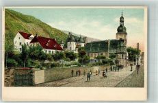 56856 W5583 Zell Mosel Lithographie Pfarrkirche St. Peter Ort lt. Recherche