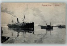 9931 Delfzijl 1920 Foto AK Hafen Einfahrt