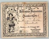 91126 W8540 Schwabach 1902 Gebrauchsspuren Mittelfränkisches Bundesschießen Bundes-Karte Mittelbug Ort handschriftlich KEINE AK