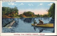 Greetings from Corpus Christi, Texas-, Angler im Boot, großer Fisch Sport 1931