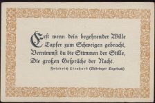 Gedicht,Greiner & Pfeiffer AKU1 Spruch um 1920/30