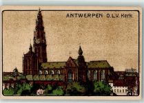 Antwerpen Anvers Künstlersteindruck O. L. V. Kerk Kirche Uhr