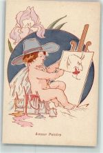 Maler Liebe Jugendstil Teufel Staffelei