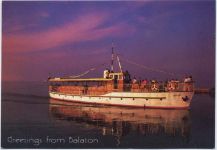 um 1980/90 - Plattensee, Ungarn, Grüsse vom Balaton, Passagierschiff AKU2