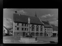 78199 W7715 Bräunlingen GLASNEGATIV Rathaus m. Ratsherrenbrunnen
