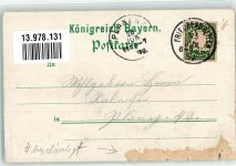 86316 W8904 Friedberg , Bay 1899 Gebrauchsspuren Lithographie Wallfahrtskirche Herrgottsruh beschädigt