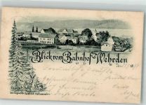 37688 W3472 Wehrden , Weser 1898 Gebrauchsspuren Blick vom Bahnhof
