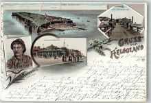 27498 W2192 Helgoland 1896 Gebrauchsspuren Lithographie Lästerallee Conversationshaus Einriß