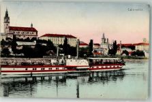 Litomerice Leitmeritz Foto AK Raddampfer Praha