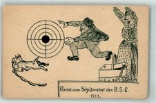 B.S.C. Verein Humor Hund klaut Wurst Schützenfest 1913