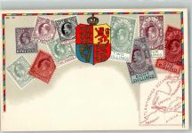 Gibraltar Lithographie Wappen Briefmarkenkarte