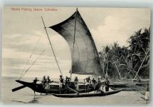 Colombo Foto AK Fischerboot Tracht