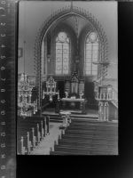26548 W2982 Norderney GLASNEGATIV Ev. Kirche Innenaufnahme Altar