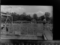 40721 W4010 Hilden GLASNEGATIV Waldschwimmbad