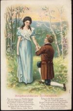 Poesie, Liebespaar, Spruch um 1907