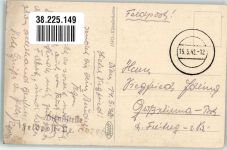 sign. Iho Engel gratuliert Zwerg unter Fliegenpilz zum Geburtstag Künstlerkarte Zwerg 1942 Gebrauchsspuren
