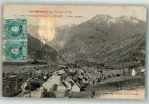Lleida Lérida 1906 Gebrauchsspuren Les Pyrénées Vall de Aran Vielha e Mijaran Marke bildseitig