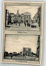 08300 Rethel Foto AK WK I Schule vor und nach der Beschießung