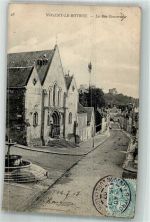 28400 Nogent-le-Rotrou 1907 Foto AK Kirche La Rue Gouverneur Marke bildseitig