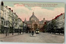 Antwerpen Anvers 1915 Foto AK Hauptbahnhof Straßenbahn Avenue de Keyser Feldpost WK I