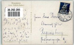 83022 W8200 Rosenheim , Oberbay Künstlerkarte Kirche Berge Kutsche
