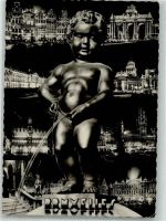 Brüssel Bruxelles Fotomontage AK Denkmal Männeken Piss
