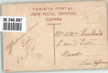 Las Palmas de Gran Canaria 1910 Gebrauchsspuren Hotel Continental Marke bildseitig